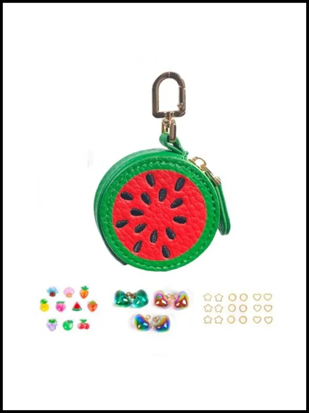 Fruit Coin Purse Mini Leather Change Purse Cherry Bag Charm Keychain with 3D
